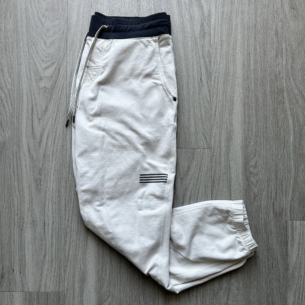 Vuori Laguna Lounge Pant Women S Ivory Cropped French Terry Comfort Cozy Sweats